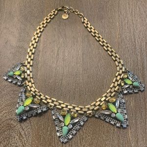 Stella and Dot gold tone statement necklace
